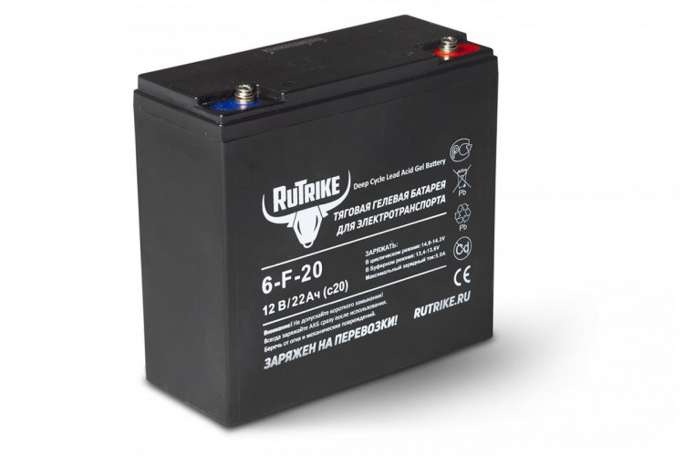 Тяговый гелевый аккумулятор RuTrike 6-F-20 (12V22A/H C20) в Казани