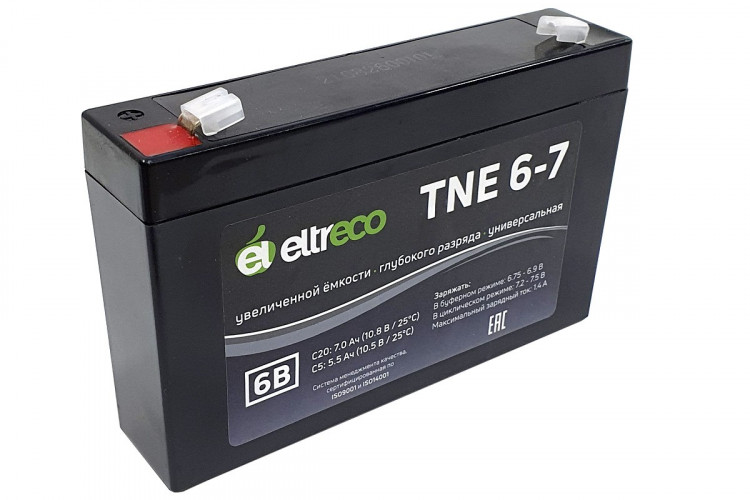 Тяговый аккумулятор Eltreco TNE6-7 (6V7A/H C20) в Казани