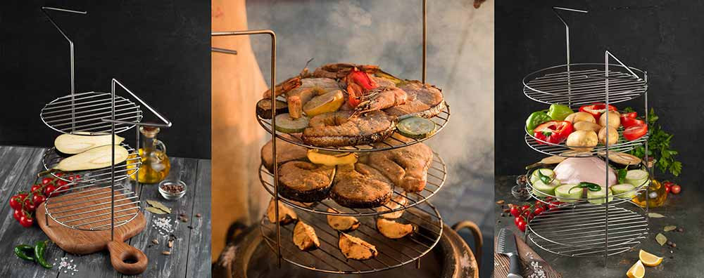 Этажерка 3-х ярусная диаметр 27 см в Казани