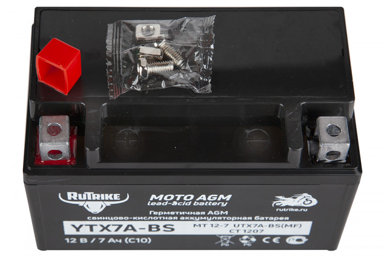 Аккумулятор стартерный для мототехники Rutrike YTX7A-BS (12V/7Ah) в Казани