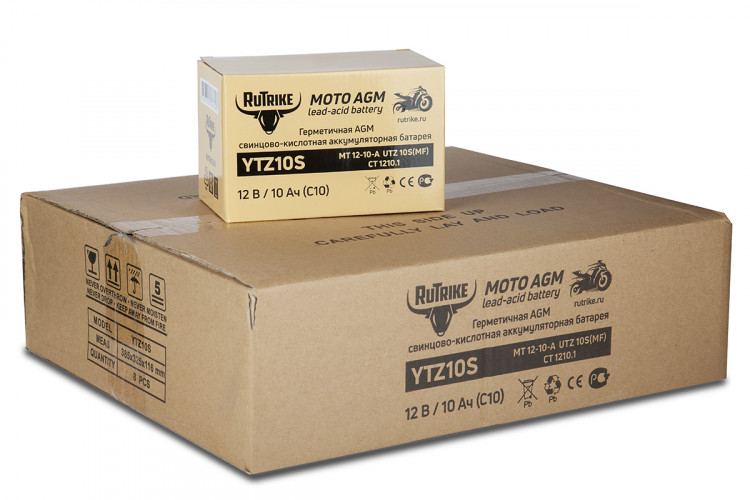 Аккумулятор стартерный для мототехники Rutrike YTZ10S (12V/10Ah) в Казани