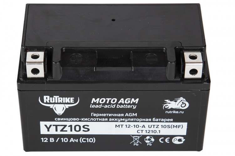 Аккумулятор стартерный для мототехники Rutrike YTZ10S (12V/10Ah) в Казани