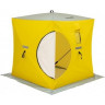 Палатка для рыбалки Helios утепл.Куб 1,5х1,5 желтый/серый в Казани
