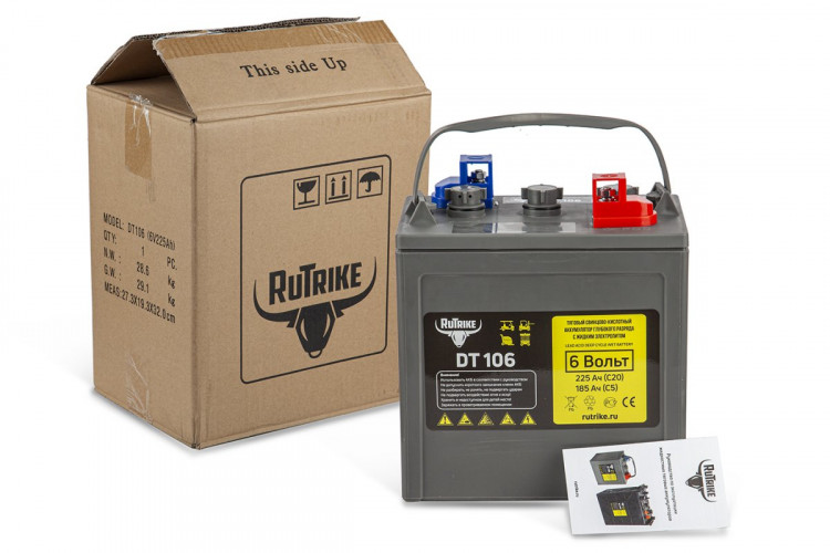 Тяговый аккумулятор RuTrike WET DT106 (T-105) 6V155A/H C3 в Казани