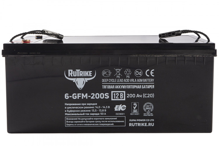 Тяговый гелевый аккумулятор RuTrike 6-GFM-200 (12V200A/H C20) в Казани