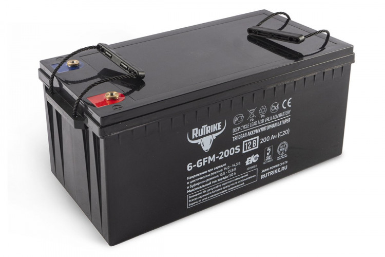 Тяговый гелевый аккумулятор RuTrike 6-GFM-200 (12V200A/H C20) в Казани