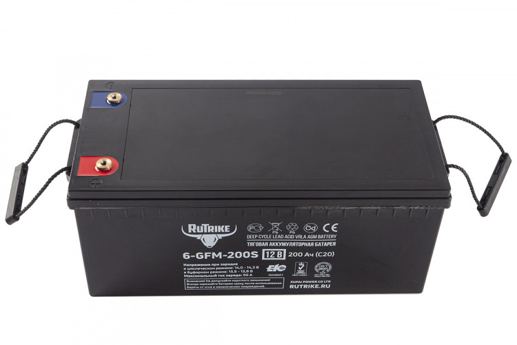 Тяговый гелевый аккумулятор RuTrike 6-GFM-200 (12V200A/H C20) в Казани