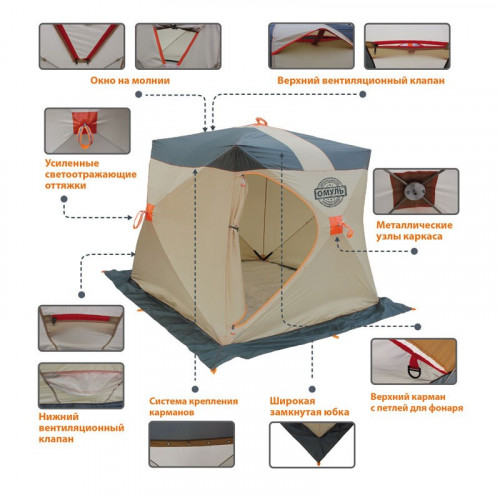 Палатка для рыбалки Омуль Куб 2 в Казани