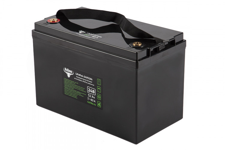 Тяговый железо-фосфатный аккумулятор RuTrike LiFePO4 24V52Ah (80A) в Казани