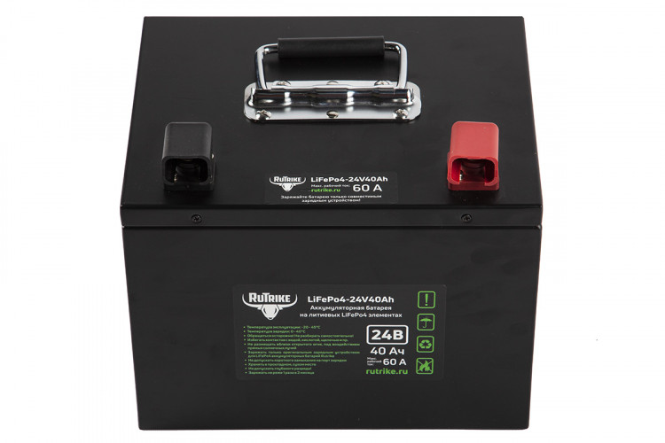 Тяговый железо-фосфатный аккумулятор RuTrike LiFePO4 24V40Ah (60A) в Казани