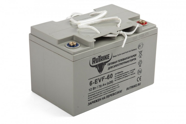 Тяговый гелевый аккумулятор RuTrike 6-EVF-60A (12V60A/H C3) в Казани
